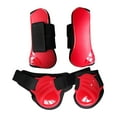 thumbnail image 3 of koolsoo 4Pcs Horse Front Rear Hind Leg Boots, Equine Tendon Fetlock Protect Red M, 3 of 9