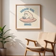 thumbnail image 5 of Indoor Girl Summer - Drawing Cat Humor Illustration Quote Reading Animal Summer Oak Framed Wall Art Print 8 x 8 inches, 5 of 8