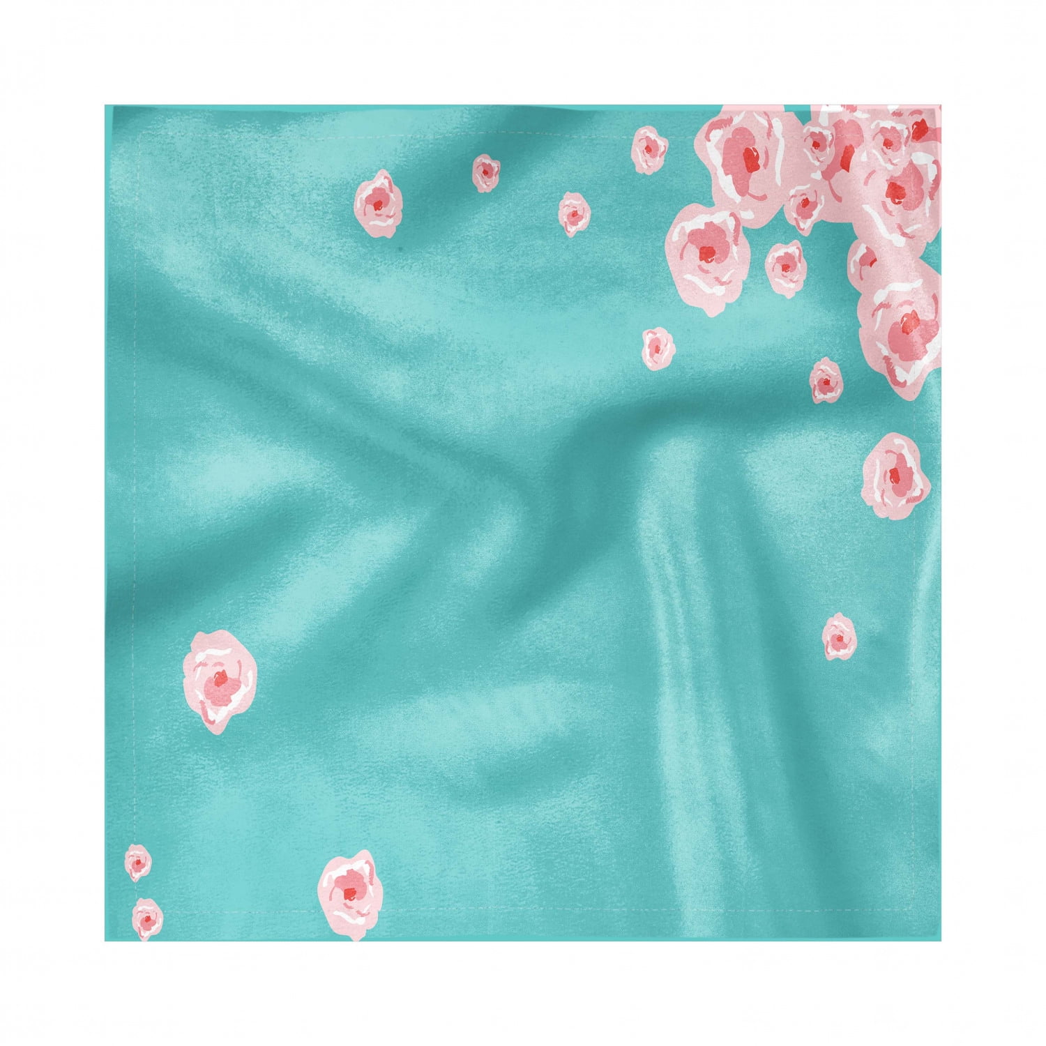 Blue and Pink Decorative Napkins Set of 4, Floral Summer Spreading