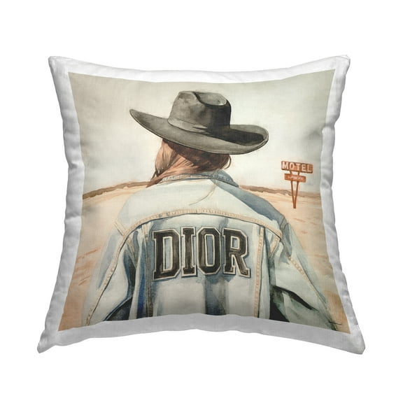 Stupell Industries Glam Cowgirl in Desert Decorative Printed Throw Pillow Design by Amanda Greenwood.