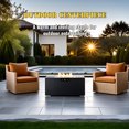 thumbnail image 5 of AJ Enjoy 32'' Propane Fire Pit Table, Marble Textured Ceramic Tabletop, 50,000 BTU Fire Table with Black Wicker, Mix Color Glass Rocks, Including Lid&Cover, 5 of 10