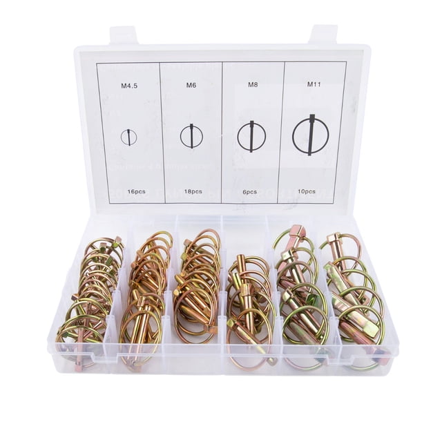 WinWay Heavy Duty Dowel Pin Assortment Kit - 50 Pieces for Tractors and Mowers, 4 Sizes