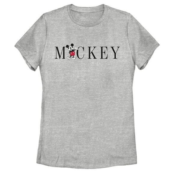 Women's Mickey & Friends Simple Graphic Tee Athletic Heather Large