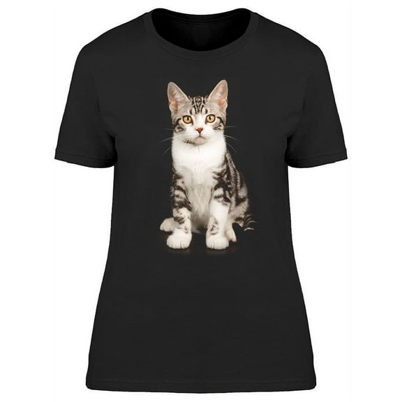 A Shorthair Kitten Sits T-Shirt Women -Image by Shutterstock, Female Large