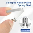 thumbnail image 4 of Uxcell 20pcs Single Button Kayak Paddle Snap Spring Clip 5x8x33mm 65Mn Spring Steel V-Shaped Hollow Lift Telescopic Locking Tube Pole Clips for Tent Umbrella Camping, 4 of 7