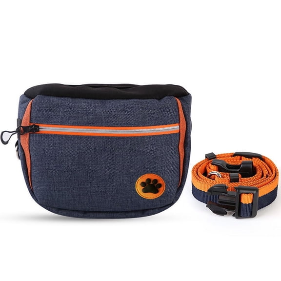Dog food bag, Oxford fabric handbag dispenser, training bag with adjustable belt, hand training kit, dog training kit, gray