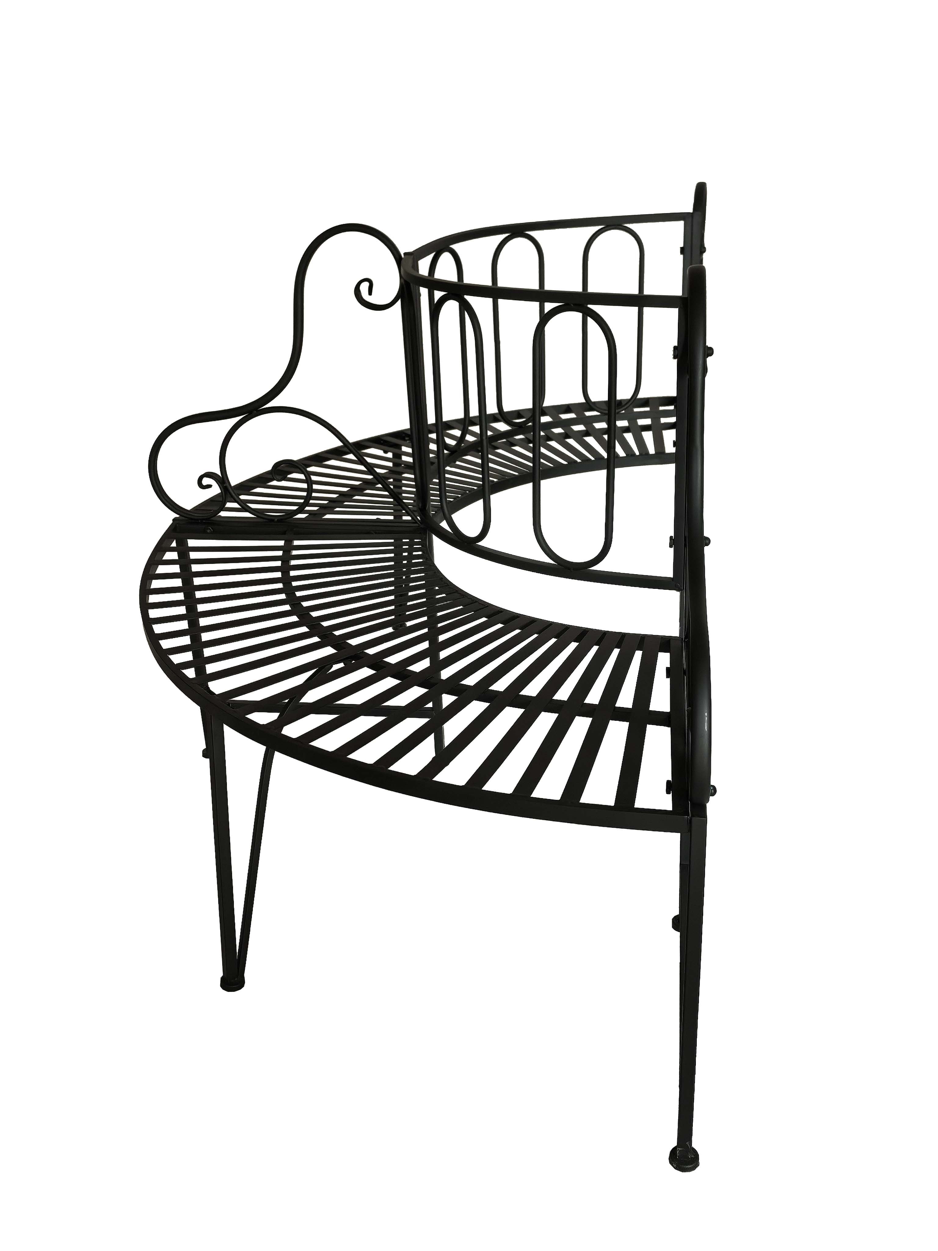 Hi-Line Gift Ltd 78676-BK Black Metal Tree Wrap Garden Bench
