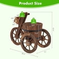 thumbnail image 3 of SOPTY Wood Cart Garden Planter Pot w/3 Wheels Barrow Wagon Flower Barrel Outdoor Decoration for Patio Lawn Backyard-1Pcs, 3 of 9
