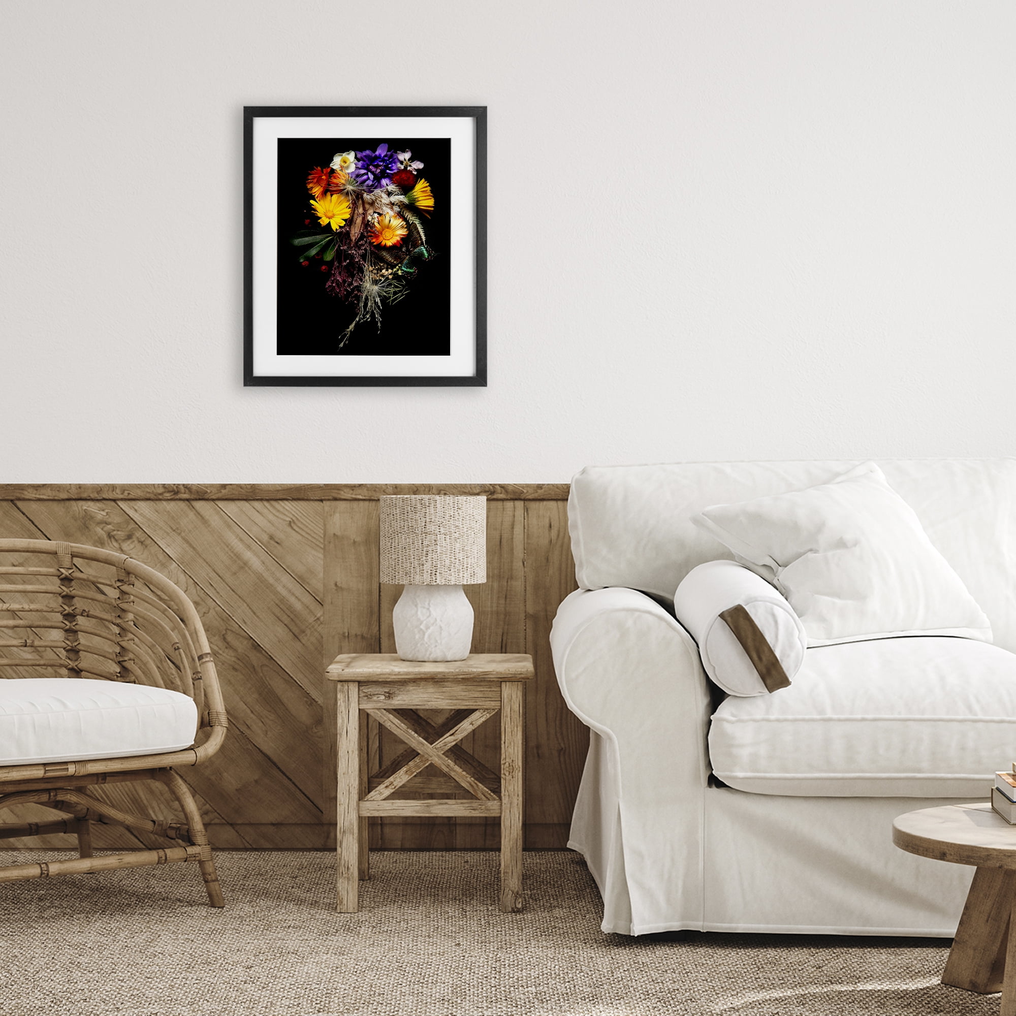 Stupell Industries Butterfly Adorned Arrangement Black Framed Print Under Glass, design by Carl Kravats
