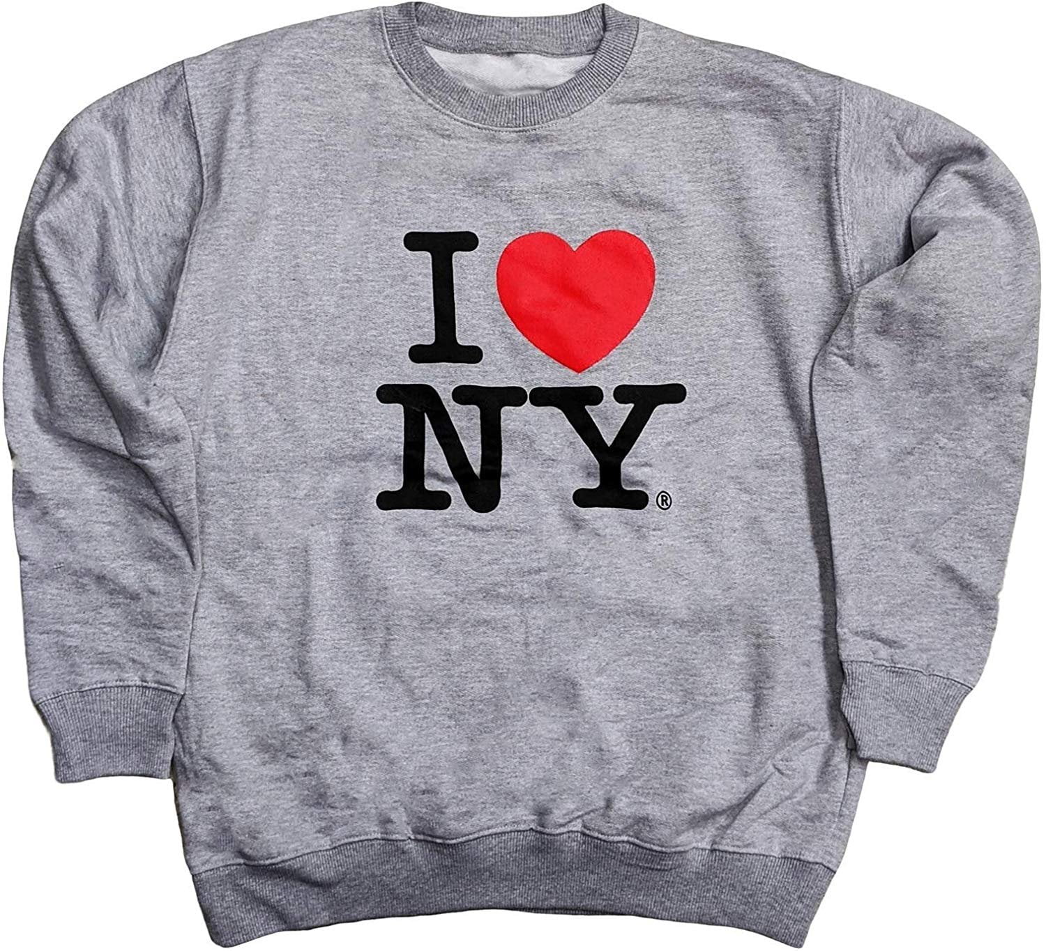 Grey Adult Small I Love NY Crewneck Sweatshirt 