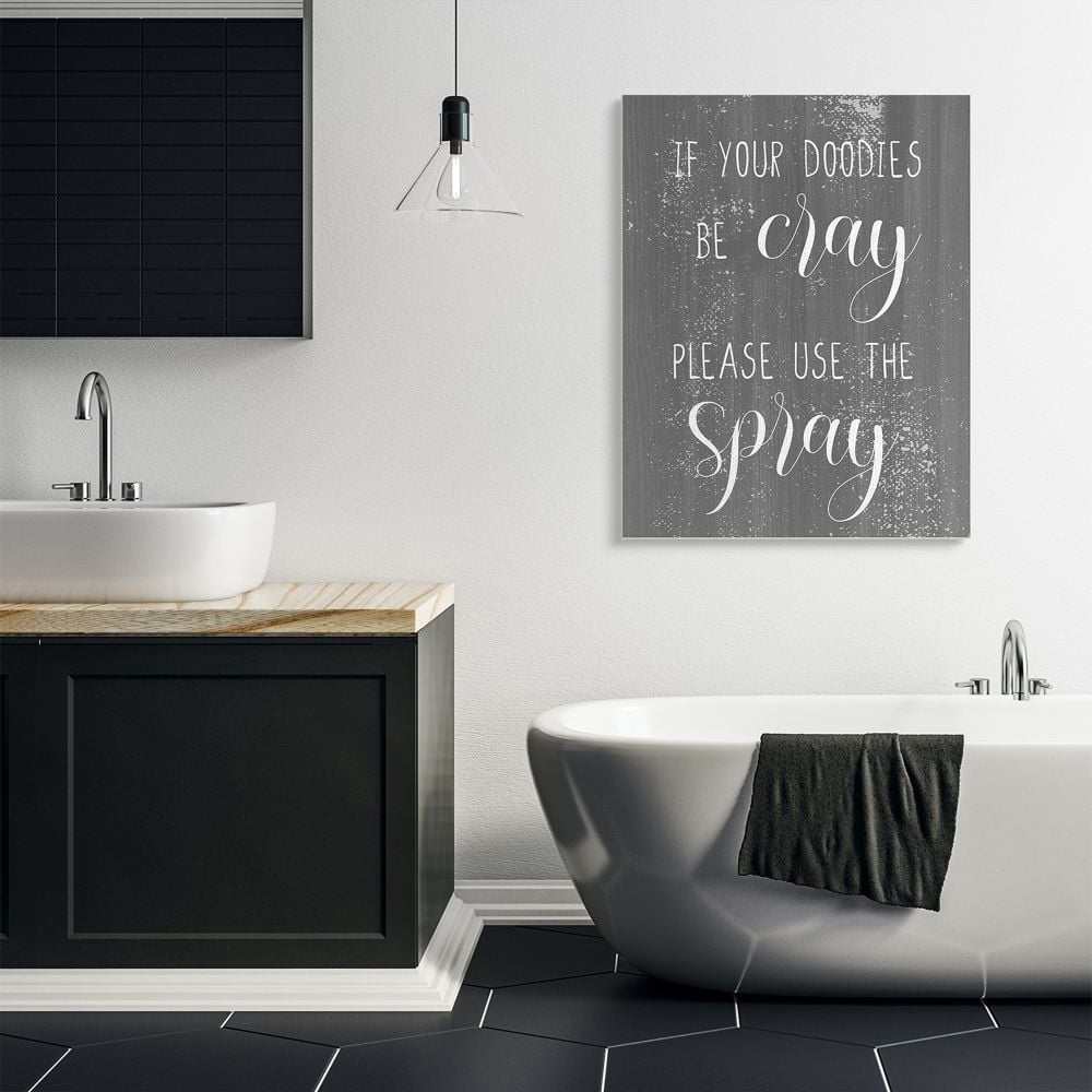 Stupell Industries If Doodies Be Cray Use the Spray Funny Bathroom Phrase Designed by Daphne Polselli