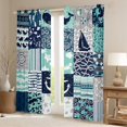 thumbnail image 2 of Feelyou Kawaii Whale Starfish Curtains Pack of 2 (42x84 Each) for Kids, Cartoon Nautical Anchor Curtains Blackout, Green Plaid Buffalo Bedroom Curtains, Blackout Curtains Bedroom Decor, 2 of 6