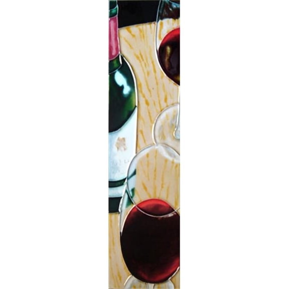 Continental Art Center MD-007 4 x 16 in. Wine Bottles Ceramic Art Tile