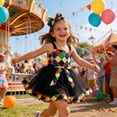 thumbnail image 2 of Byoo Little Girls' Rainbow Tutu Dress Sleeveless Bow Waist Tulle Party Dresses Kids Celebration Party Dress, 2 of 4