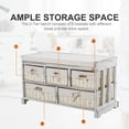 thumbnail image 5 of HOMCOM Wooden Shoe Bench with Cushion, Entryway Bench with 5 Removable Storage Baskets for Entryway, Living Room, Cream White, 5 of 9