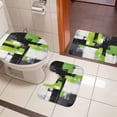 thumbnail image 5 of Abstract Graffiti Bathroom Rugs Set Green Black Watercolor Graffiti Non Slip Absorbent Soft Bath Mats 3 Piece Set with Bathroom Rug, U-Shaped Floor Mat, Toilet Seat Cover Large Size, 5 of 9