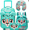 Green Leopard, variant on Kids Luggage Sets Carry on Suitcases with Wheels for boys 4 Piece Pink Toddler Travel Suitcase Set with Backpack Neck Pillow Portable Small Bag for Ages 6-12
