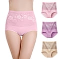 thumbnail image 2 of ZRBYWB Women's Underwear 3-Pack Mixed Color Women's Cotton High Waist Underwear Panties For Women, 2 of 6