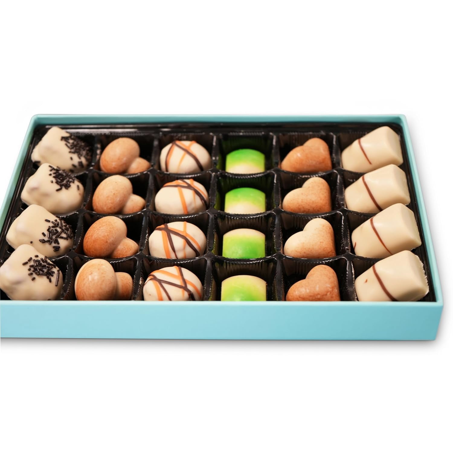 Andy Anand Handcrafted Belgian White Chocolate Truffles - Luxury Gift Box, Gluten Free, Soy-Free, Sesame Free, Delicious Decadent Belgian Truffles | Premium Gourmet Indulgence for Gift (24-Pieces)