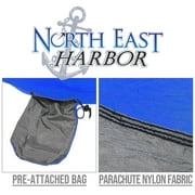 NEH Hammock, Portable 2 Person Camping Hammock, Portable Hammock for Two with Carabiners and Pre-Attached Bag, Two Person Hammock Camping Fun, Great Camping Accessories (Grey & Blue)
