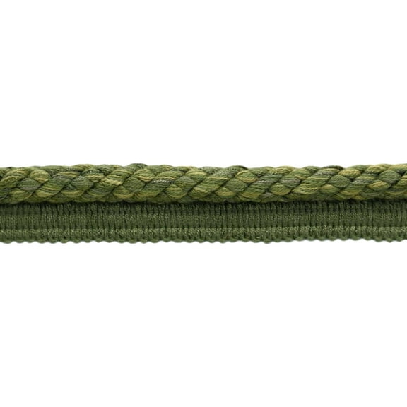 3/8" (1cm) Decorative Twisted Rope Cord with Lip | Cord Trim # 0038V,, Pesto Green #VNT16 (Dark Green, Olive Green, Forest Green) Sold By The Yard (36"/3 ft/0.9m)