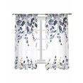 thumbnail image 2 of Sheer Curtains 63 Inches Long, Blue Grey Eucalyptus Light Filtering Window Curtains for Living Room, Watercolor Spring Weeping Botanical Rod Pocket Voile Sheer Curtain Drapes, 52"W x 63"L, 2 Panels, 2 of 8