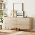 thumbnail image 4 of 3 Drawer Reeded Dresser for Bedroom Set of 2, Minimalist Modern Chest of Drawers, Wood Storage 6 Drawer Dresser Organizer for Bedroom Living Room Hallway Closet, 4 of 8