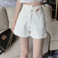 thumbnail image 1 of Pantalones cortos lisos para mujer, elegantes, estilo japonés Harajuku 2023, holgados, combinables, vaqueros Y2K, informales, asimétricos, sencillos, a la moda, 1 of 6