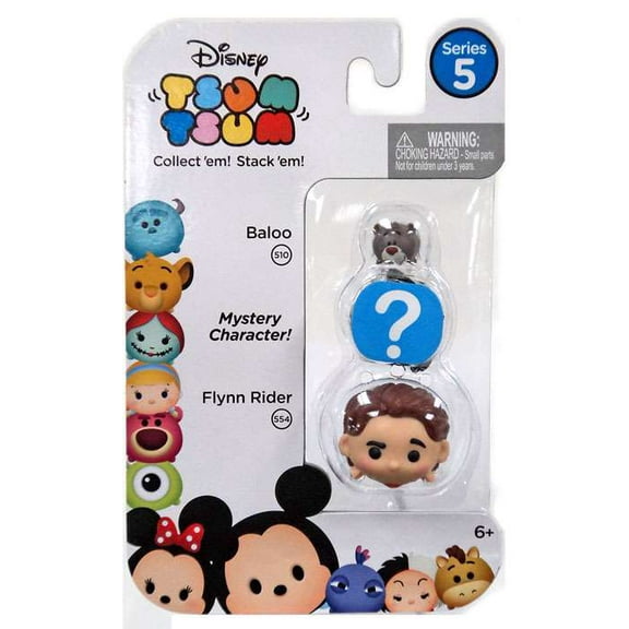 Disney Tsum Tsum Series 5 Baloo & Flynn Rider Mini Figures, 3 Pack