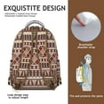 thumbnail image 5 of Boho Print School Backpack - Stylish Tribal Design, 17 Inch Laptop Compartment, Spacious & Durable, Campus Must-Have, 5 of 6