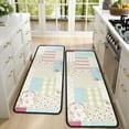 thumbnail image 4 of Kitchen Rugs Sets Of 2,Pioneer Flower Floral Print Pattern Anti Fatigue Kitchen Mat Rugs Non Slip Washable,Decorative Kitchen Floor Mats for Kitchen,Sink,Laundry,17"x47"+17"x47", 4 of 5