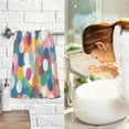 thumbnail image 7 of Yayeee 2 Pack Hand Towels for Bathroom 100% Cotton 16" x 28" Soft Absorbent Kitchen Towel, Dark Colorful Circles, 7 of 7