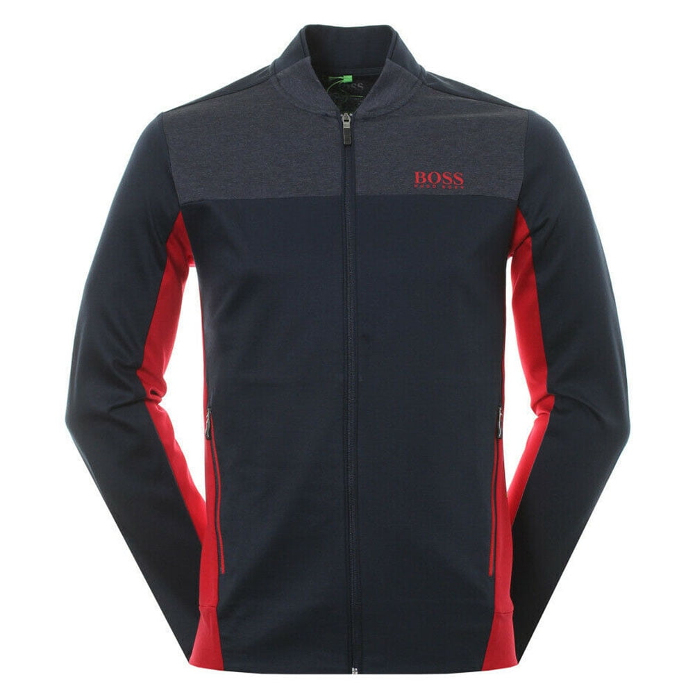 Hugo Boss - Hugo Green Men's Premium Zip Up Sweatshirt Track Jacket Navy Red S - Walmart.com -