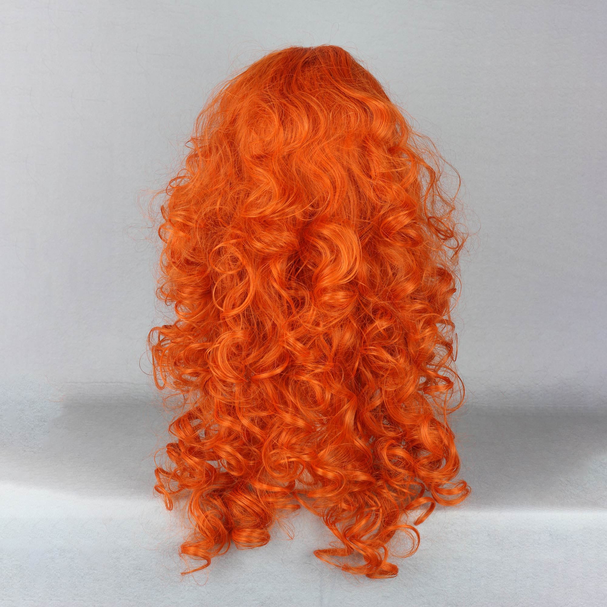 Unique Bargains Christmas Wigs for Women 22" Orange Curly Wig with Wig Cap