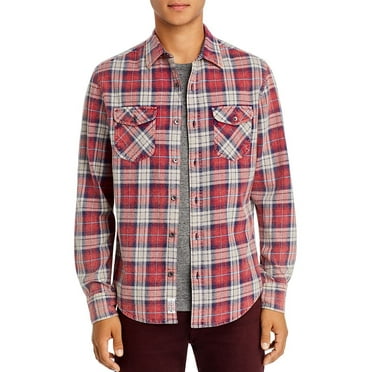 Flag & Anthem WINE/NAVY Crawfordville Regular Fit Long Sleeve Shirt, US Medium