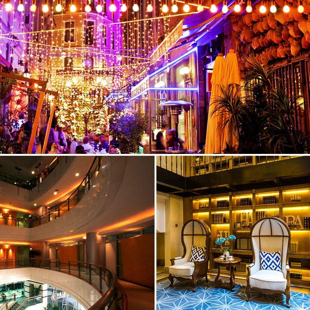 LED Strip Lights, 32.8ft 10m Waterproof Color Changing Light Strip Kit with Remote Controller 12V Power, RGB SMD3528 Rope Light for Room, Bedroom, Kitchen, Yard Decoration