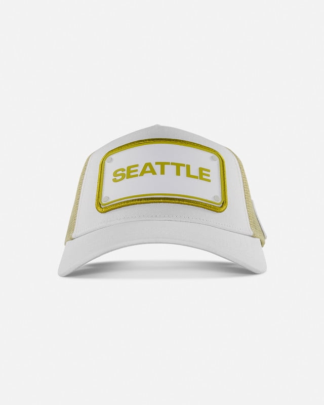 FIFA World Cup 2026 Rubber Host City Patch Trucker Soccer Cap - Seattle