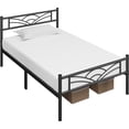 thumbnail image 7 of Topeakmart Metal Platform Bed with Cloud-inspired Design Headboard, Twin XL, Black, 7 of 7