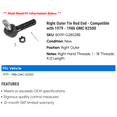 thumbnail image 2 of Right Outer Tie Rod End - Compatible with 1979 - 1986 GMC K2500 1980 1981 1982 1983 1984 1985, 2 of 2