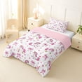 thumbnail image 2 of Erosebridal Unicorn Girls Twin Comforter Sets,Cute Pink Bowknot Kawaii Stars Loves Bedding Set For Kids,Reversible Pink 2-Piece, 2 of 7