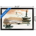 thumbnail image 3 of China Landscape with Pagoda Wall Poster, 14.725" x 22.375", Framed, 3 of 5