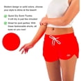 thumbnail image 3 of Women’s Solid Bright Colored Quick Dry Swim Trunks, Swimwear, Bathing Suits, Swimming Shorts for Women, Fluorescent Orange, 3X-Large, 3 of 11