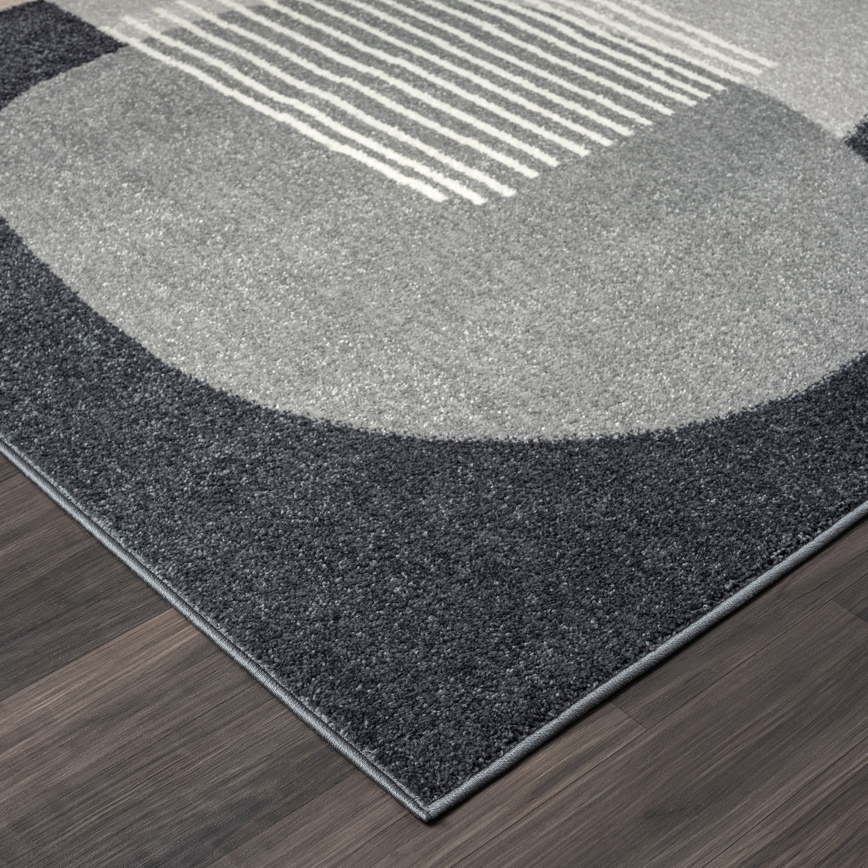 Abani Deco Collection Area Rug Mid Century Modern Bedroom Living Room Decor Floor Rug 6 x 9 Cream Dark Grey