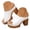White, variant on Womens Open Toe Heels Slip on Platform Slides Chunky Heeled Dressy Sandals Outdoor Slide Shoes Ladies Summer Pumps White Size 6.5