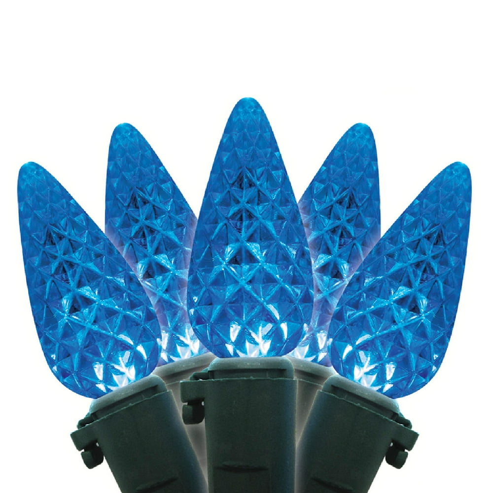 35Light Blue Faceted C6 LED Light Set (Set of 2) Christmas Decoration