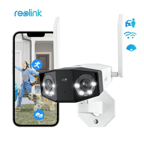 Reolink Security Camera Outdoor with 180° Ultra-Wide Angle, 2.4/5 GHz WiFi IP Camera, Smart Human/Vehicle/Pet Detection, Two-Way Audio, IP66 Waterproof, Duo Series Wireless UHD