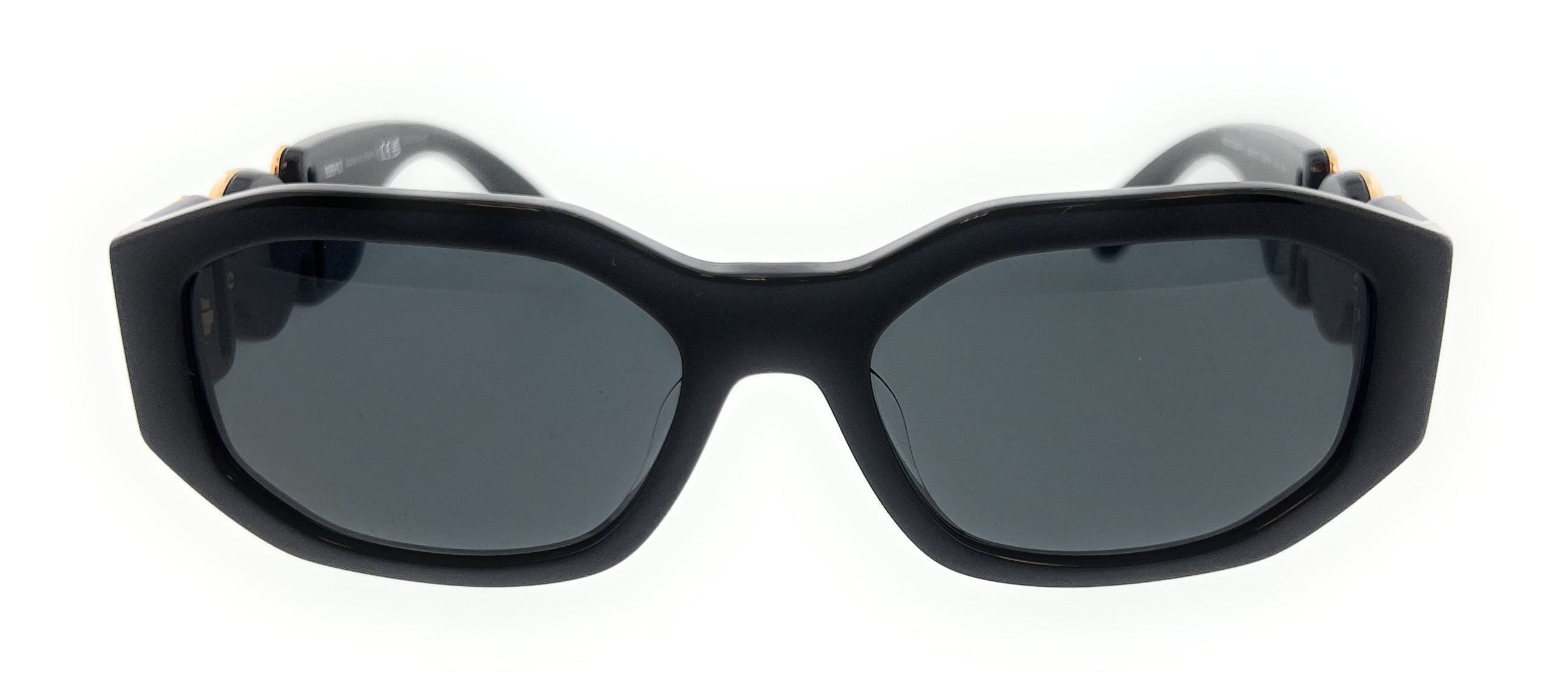 Versace Men's Sunglasses, Yellow Geometric Lens, Black Nylon