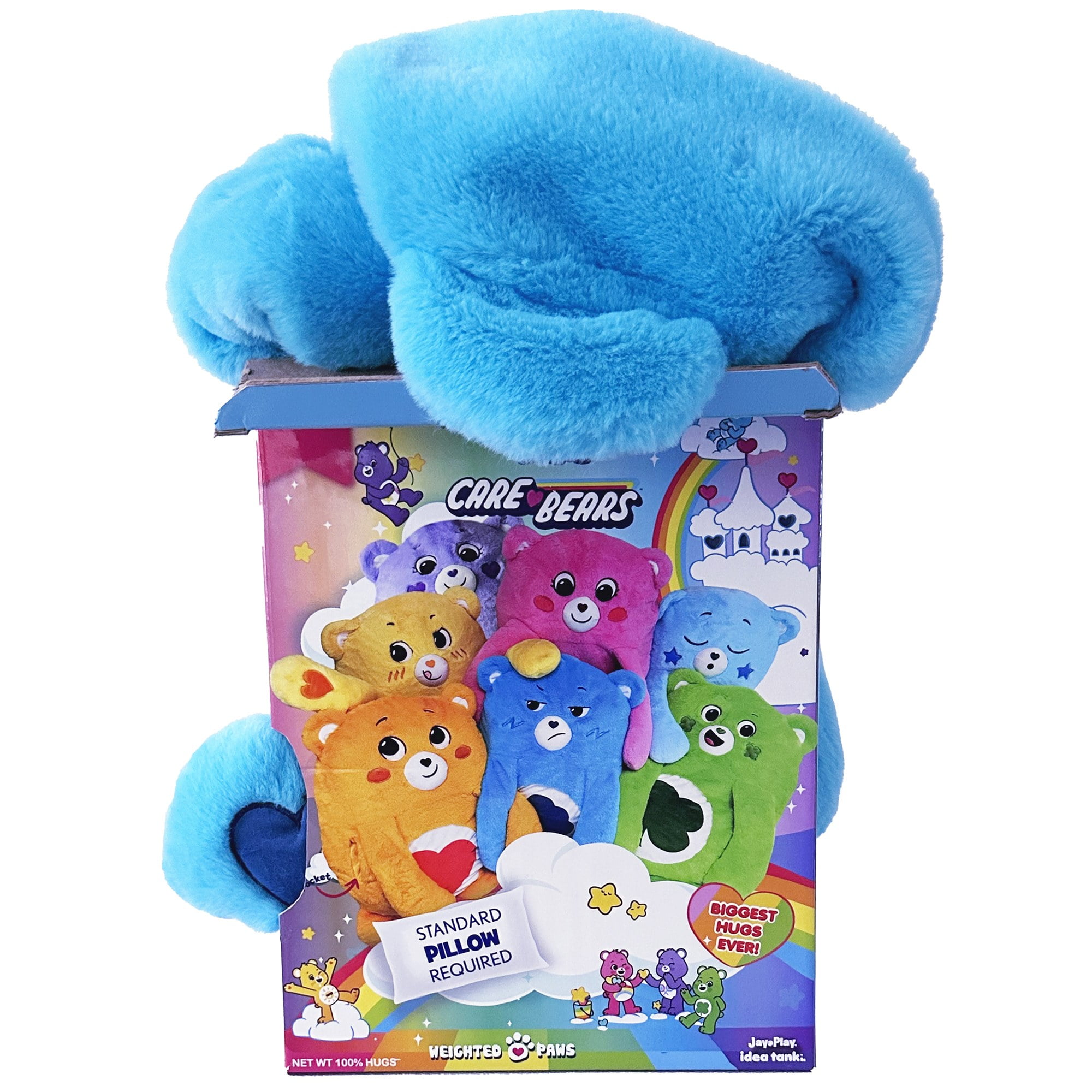 Happy Nappers: Care Bears Pillow Pocket Pal - Grumpy Bear - Plush Character Pillow Case, Animal Cover w/ Weighted Paws, Soft Huggable Companion, Kids