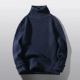 thumbnail image 2 of Yiliang Mens Turtleneck Cable Knit Sweater Fall and Winter Long Sleeve Warm and Thermal Top Clothes ,Navy,2XL, 2 of 5
