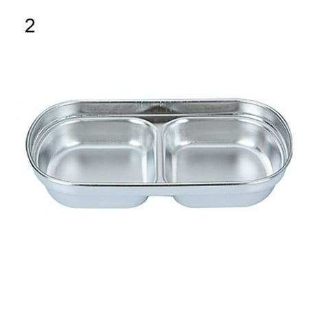 

VIST FOX Stainless Steel Plate Sauce Snack Container Multi-grid Kitchen Seasoning Dish